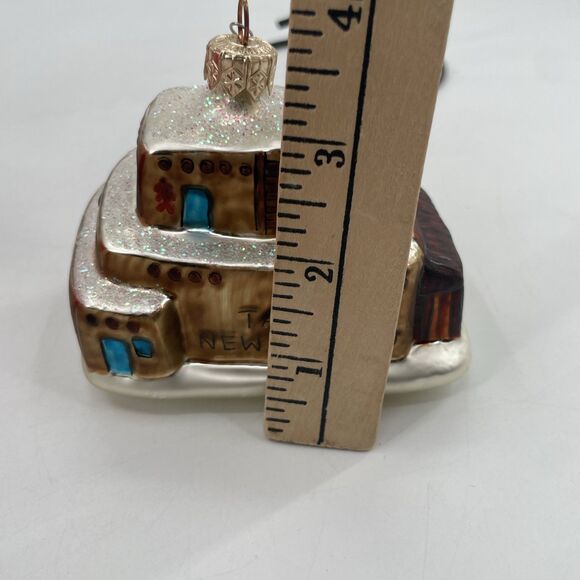 Landmark Creations Taos Pueblo Glass Ornament New Mexico Hand Painted 1998 VTG - Picture 11 of 11